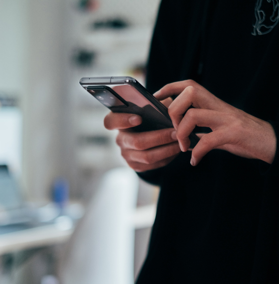 A person using a phone